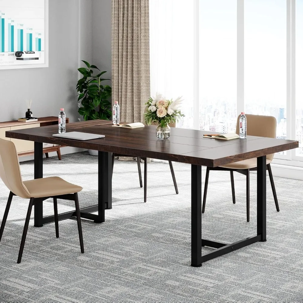 Conference Meeting Table, Large Table Boardroom Desk Seminar Table Rectangular Meeting Room Table for Office Conference Room