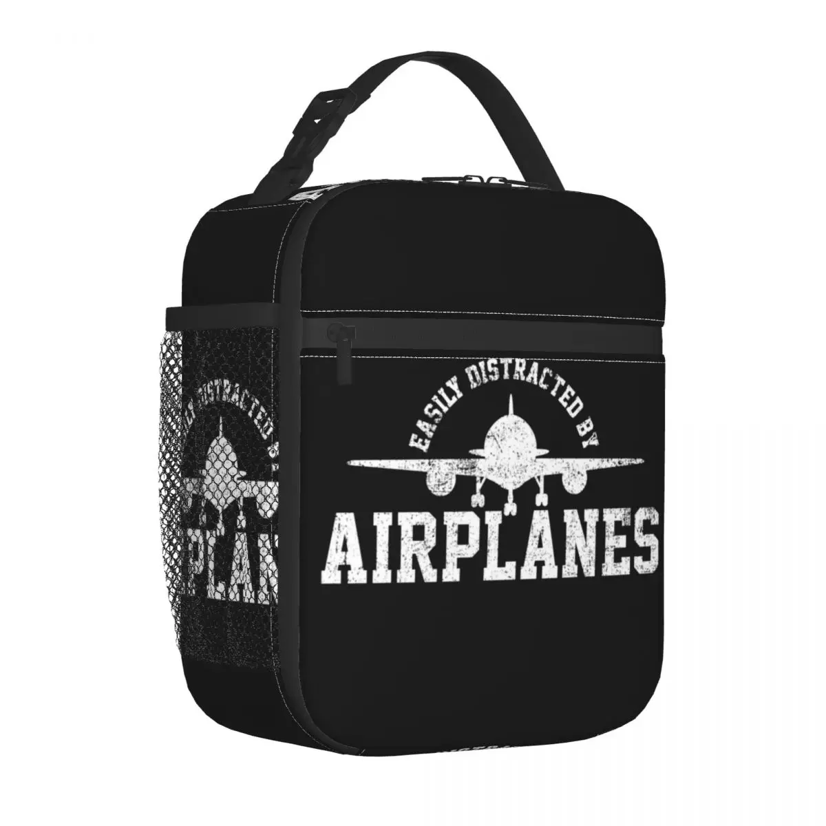 Airplanes Aircraft Aviation Pilot Insulated Lunch Tote Bag for Women Portable Cooler Thermal Bento Box Kids School Children