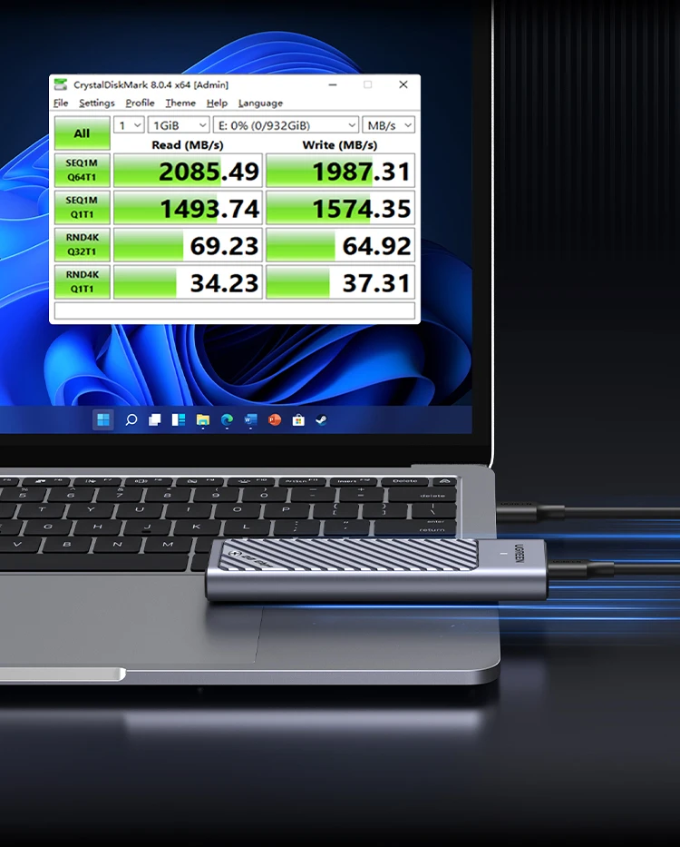Ssd Enclosure Ugreen M.2 Nvme Sata Usb 3.2 Gen 2 10gbps | Meses sin interés