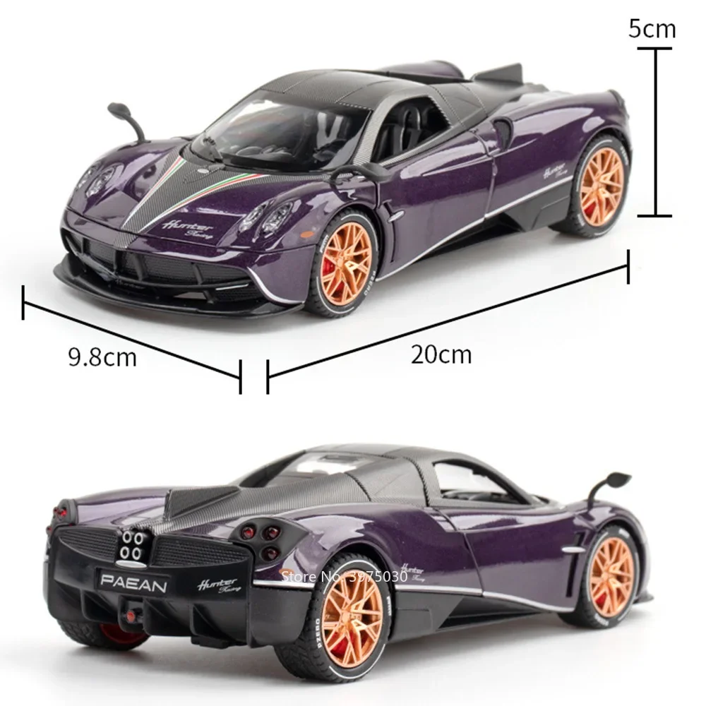 1/22 Pagani Huayra Dinastia Alloy Cars Diecast Model Toys with Sound Light Sports Car Wheel Pull Back Vehicle Kids Xmas Gift Toy