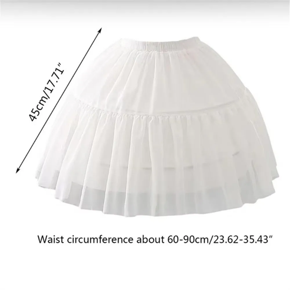 Lolita Adjustable Petticoat Black or White Short Petticoats for Wedding Lolita Cosplay Woman Girl Dress Underskirt