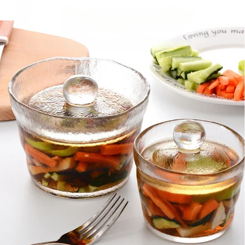 Kimchi Jar Useful Things for Kitchen Lead-free Glass Pickle Jar Containers for Food Heavy Stone Pickle Container Side Dish Home