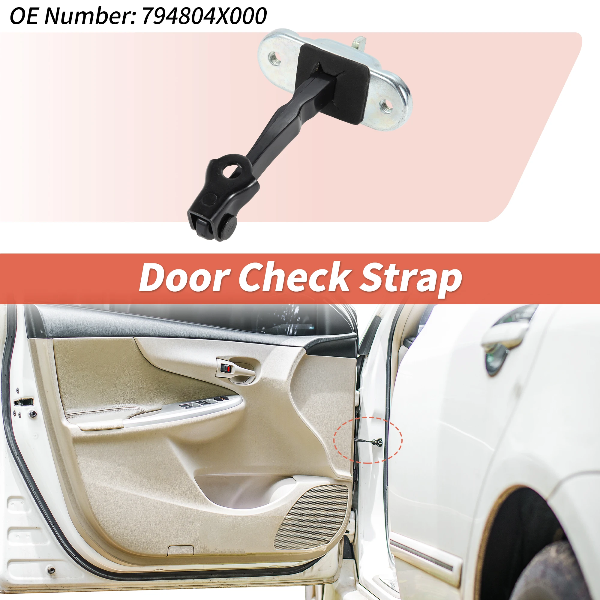 

UXCELL No.794804X000 Rear Left Door Check Strap for Kia Rio 2012-2017 1 pcs