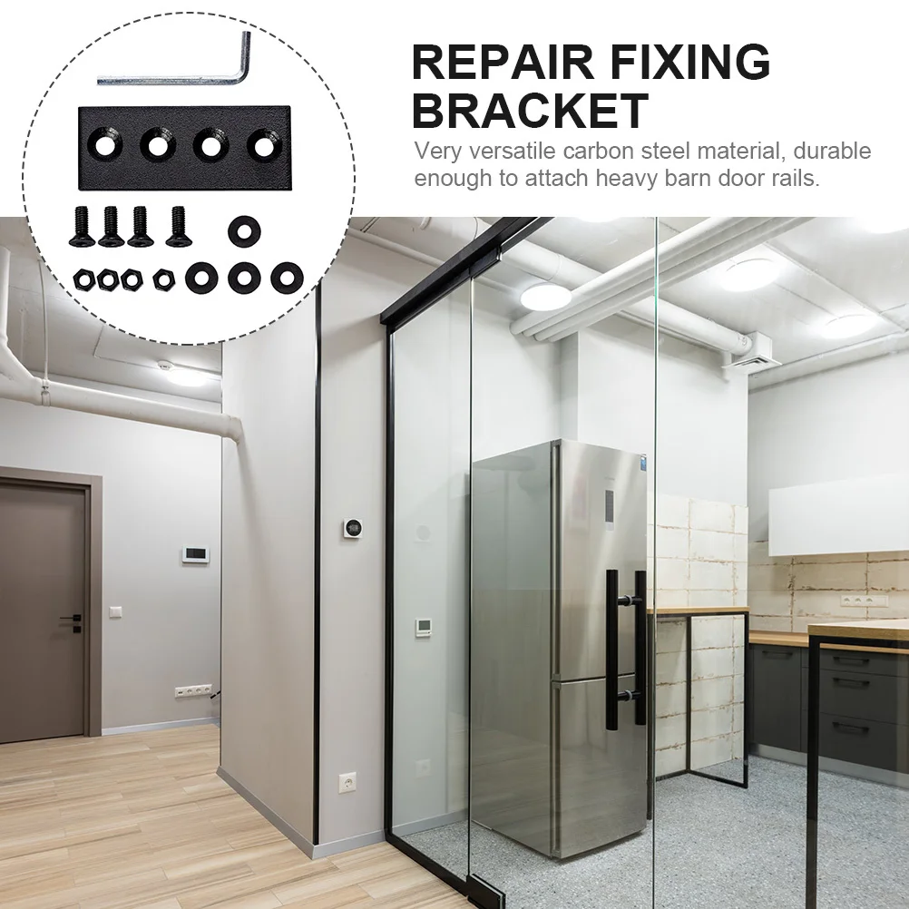 1 مجموعة المسار اتصال لوحات الكربون الصلب الثقيلة شقة إصلاح لوحة لباب الحظيرة سلس الانضمام 4 حفرة هدفين بين قوسين