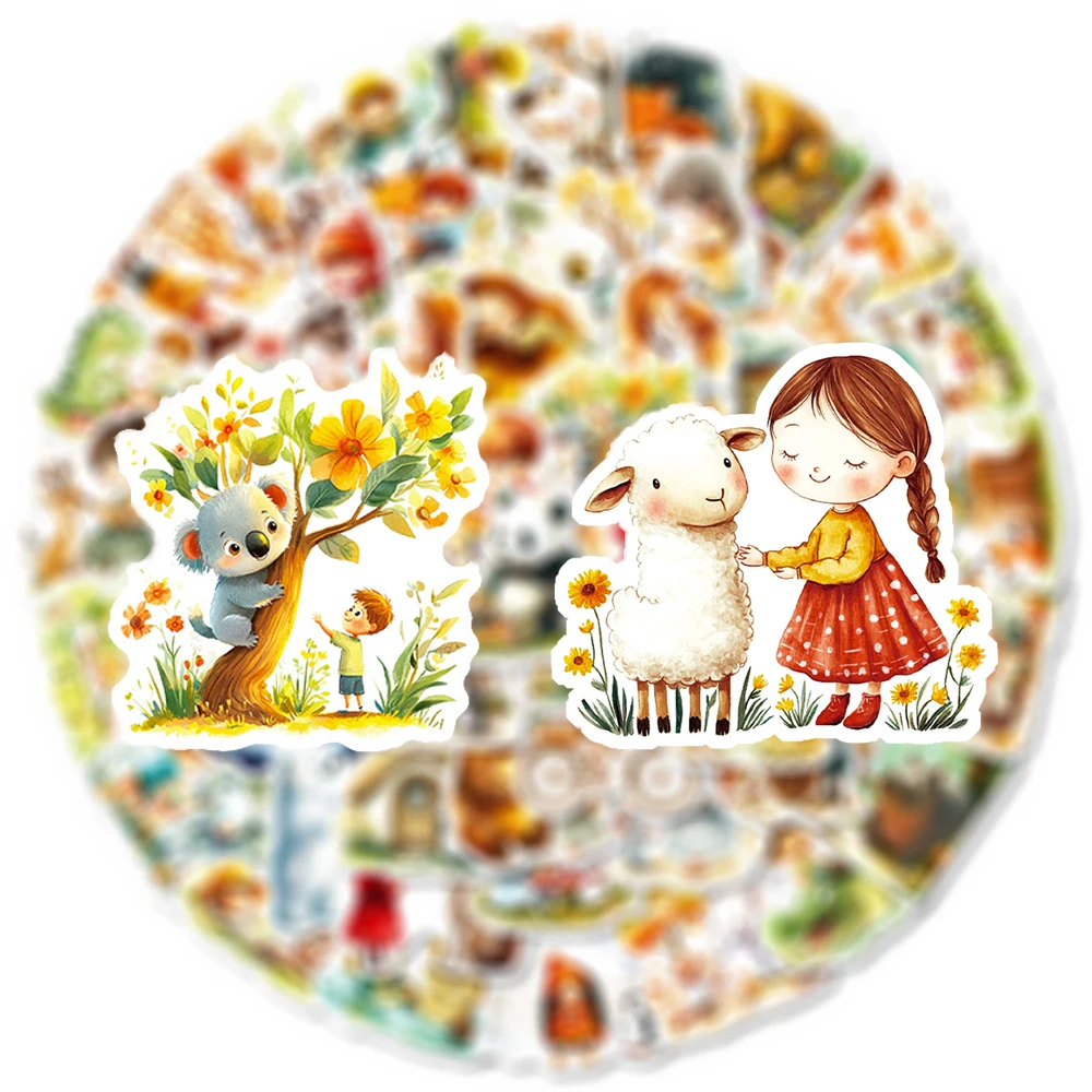 

10/30/56pcs Cartoon Magic Fairy Tale Forest Stickers Waterproof DIY Stationery Phone Notebook Cute Animal Graffiti Decals Decor