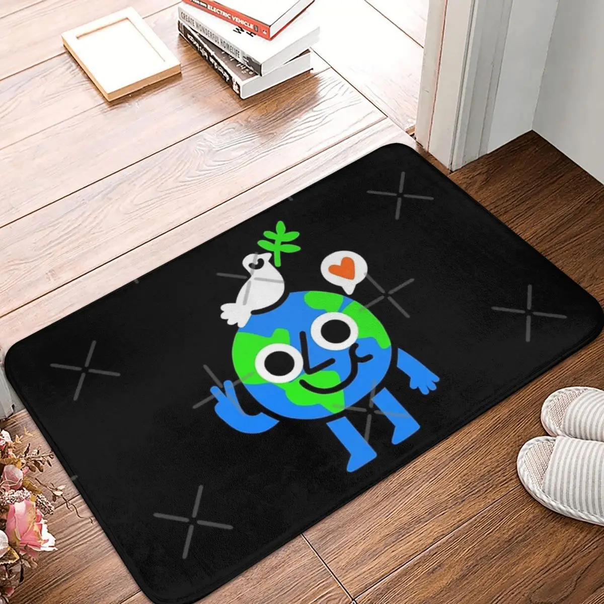 World Peace And Love Facecloth Non-Slip Floor Mat BathroomThick And Comfortable, Durable Foot Mats