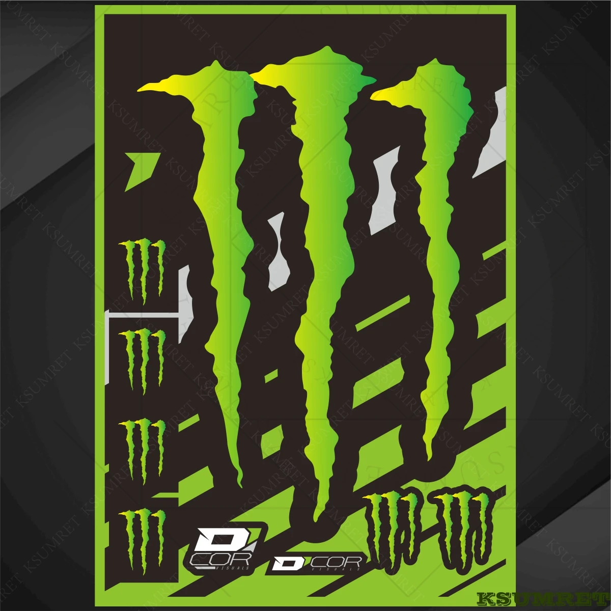 لملصق خوذة الدراجة النارية Monster Energy شعار الشارات #1
