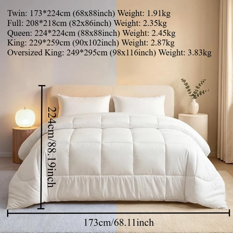 SheRest All Season Comforter Duvet Insert - Microfiber Down Alternative with 8 Tabs, Breathable Quilted Bedding Blanket for Hot & Cold Sleepers, Machine Washable
