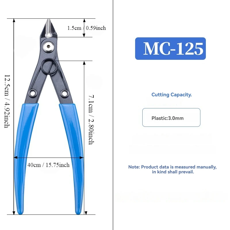 Tsunoda MC-125, Mini Cutter 5-Inch Plastic Water-jaw Cutter Ruyi PliersFor Plastic and Fine Wires with Spring  Made in Japan