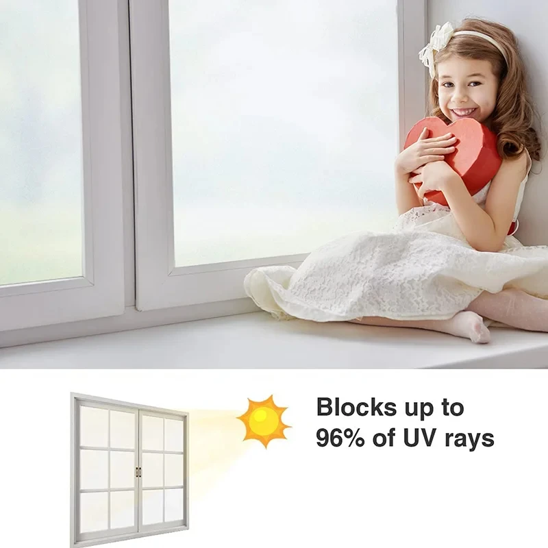 Frosted Static Cling Window Privacy Film No Glue Pure Matte Window Film For Office Bathroom Shower Door Screens Glass Stickers