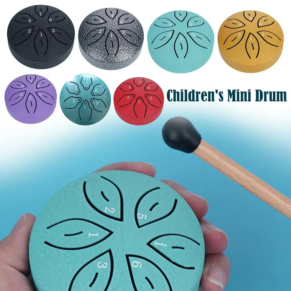 3 Inch 6-Tone Steel Tongue Drum Mini Handheld Pan Drums Drumsticks Drum Musical With Accessories Percussion Gifts Instrumen L8L8