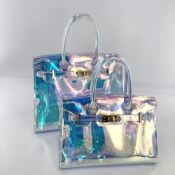 Bolsos de mano holográficos con holograma holográfico, bandoleras coloridas y elegantes, a la moda, regalo para el Día de San Valentín