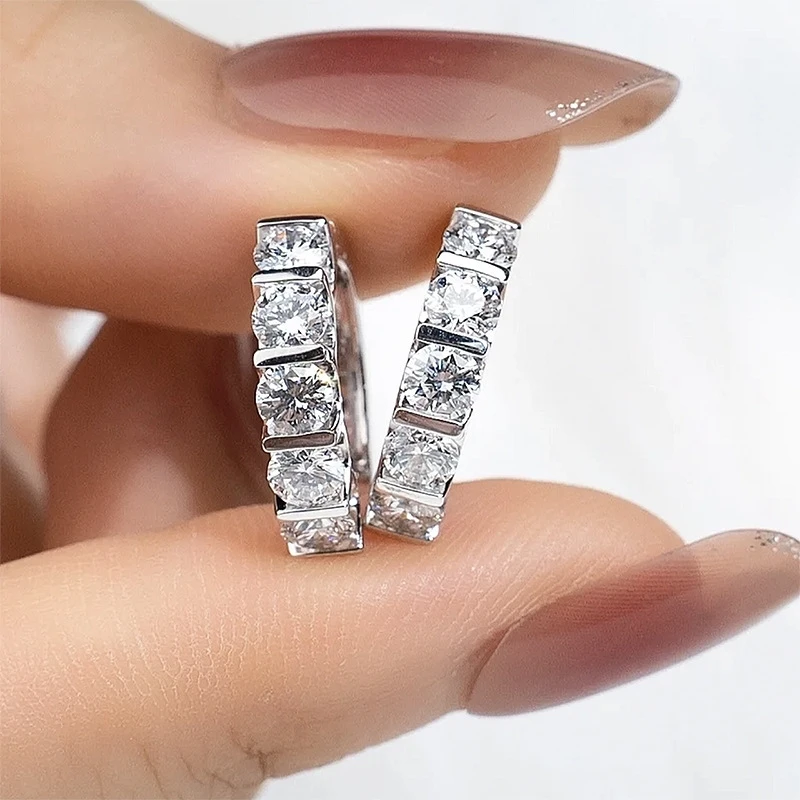 925 Sterling Silver Diamond Ear Huggie 18K Rose Gold Plated Small Hoop Zircon CZ Earring 14K Gold Filled Ear Circle Ring Buckle