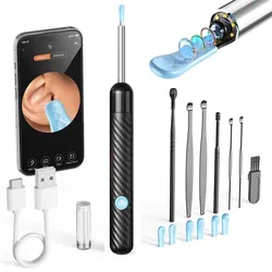 High-Definition Ear Wax Removal Wireless Ear Cleaner Safe and Gentle Ear Wax Removal Kit Rechargeable Ear Cleaner with Camera