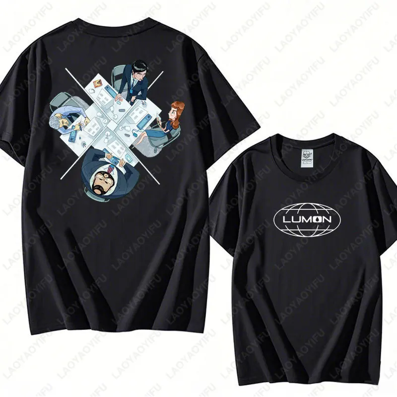 العصرية قطع الموسم 2 الرجال تي شيرت لومون قطع القطن تيز ريترو Harajuku الشارع الشهير للجنسين الوجهين المطبوعة Camisetas