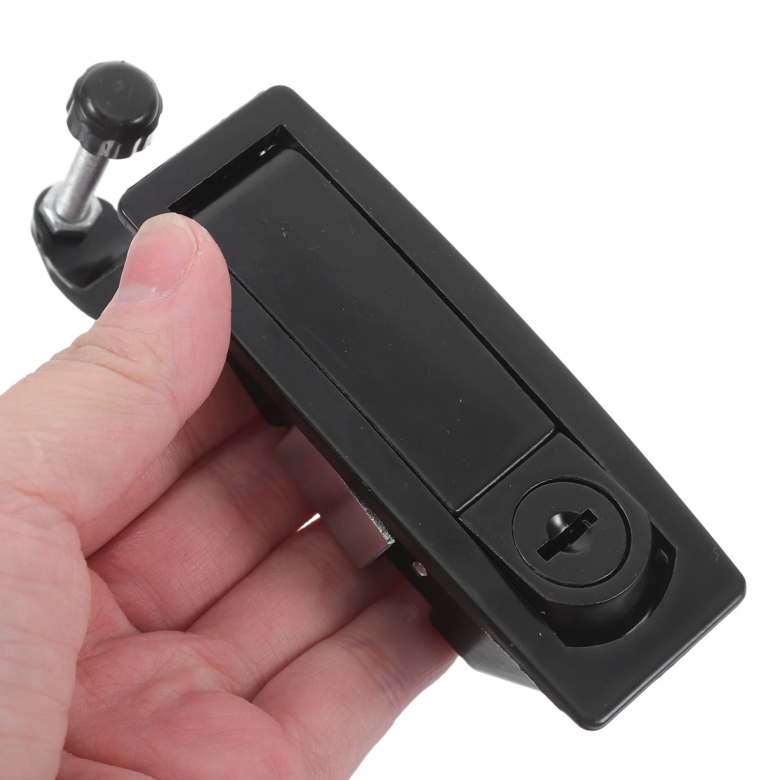 

1 Set Electric Cabinet Door Lock Flat Alloy Panel Lock With Key For Electrical Box Machine Door Cabinet Applications