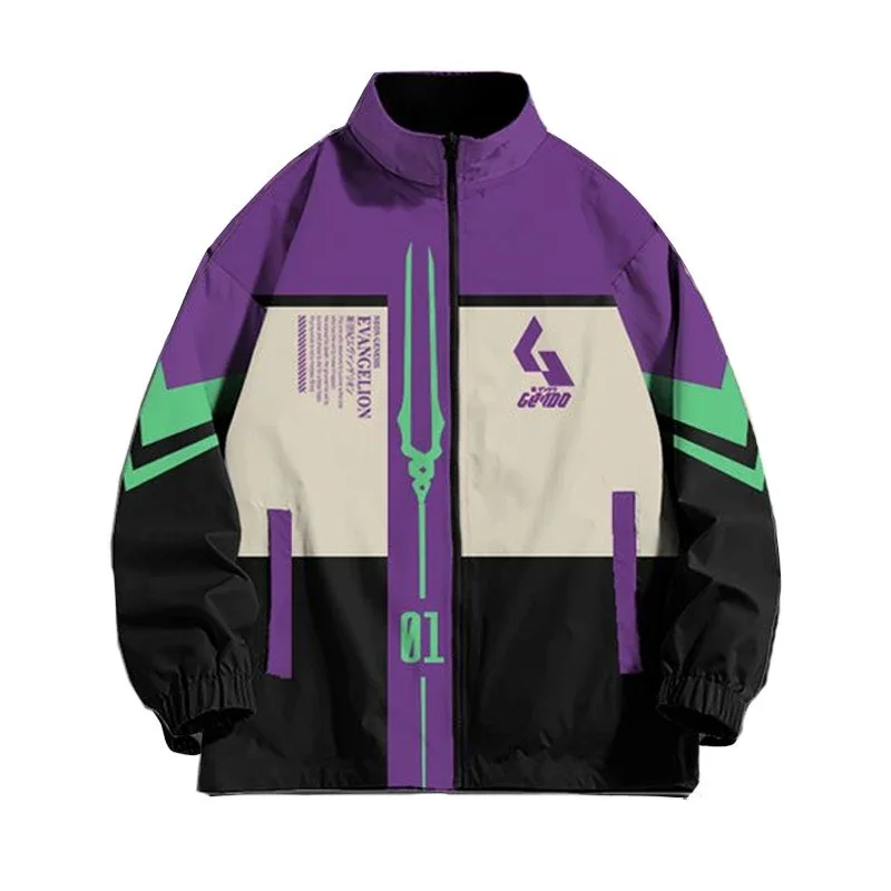 Evangelion Eva-01 Jacket Anime Men Work Coat Hip Hop Cosplay
