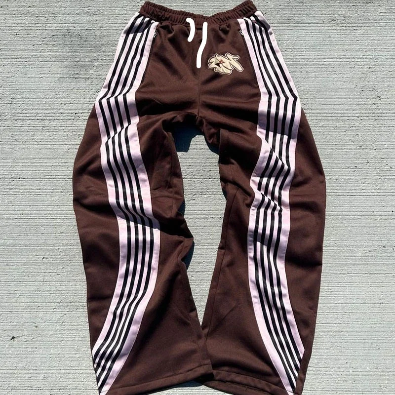 2026 Neues Modell Herren Gothic Vertikale Grafik Weite Jogginghose mit Kordelzug Lose Gerade Baggy Y2K Dark Punk Streetwear Hose. – Detail 4