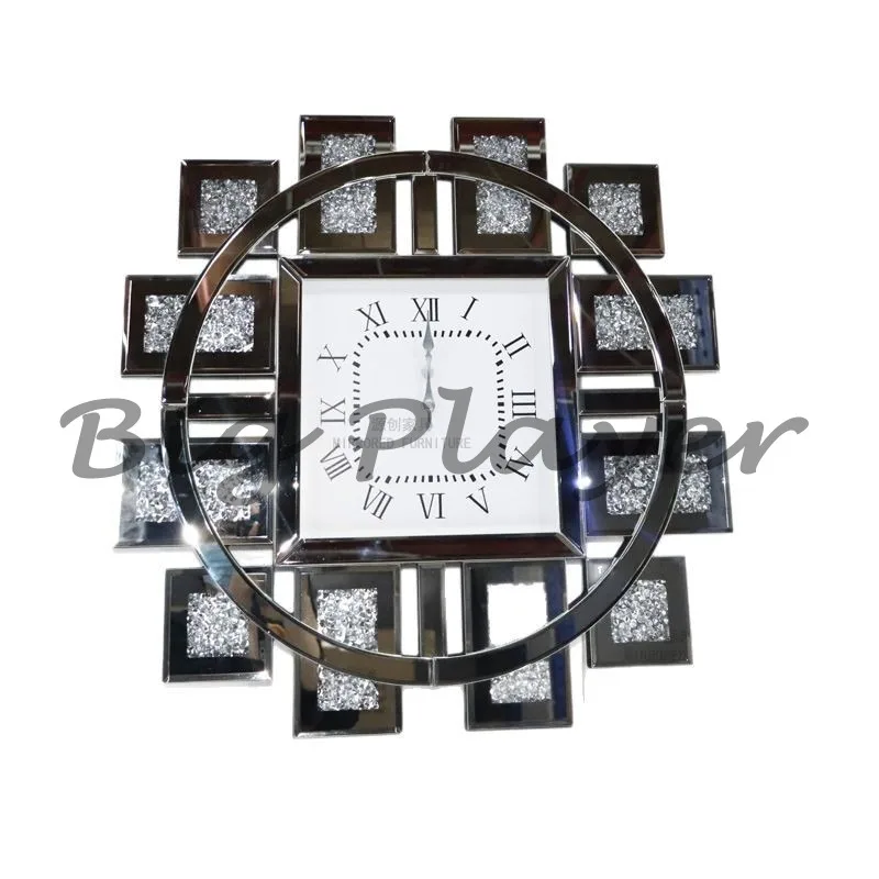 

Wall Clock Diamond European Wall Decoration Living Room Glass Clock Decoratio, Light Luxury Wall Clock