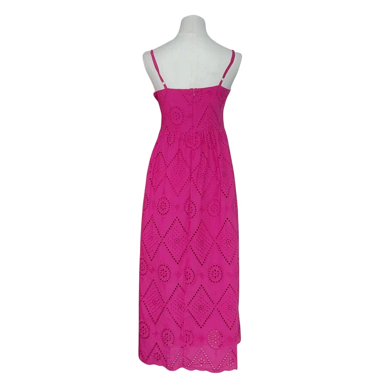 Robe élégante brodée Rose rouge pour femmes, sans manches, à bretelles, vêtements de fête de vacances, col en v, Chic, moulante, été
