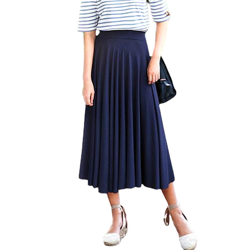 8XL Large Size Skirt Women\'s Summer New Loose Elastic Skirt Women High Waist Pleated Skirts M-5XL 6XL 7XL