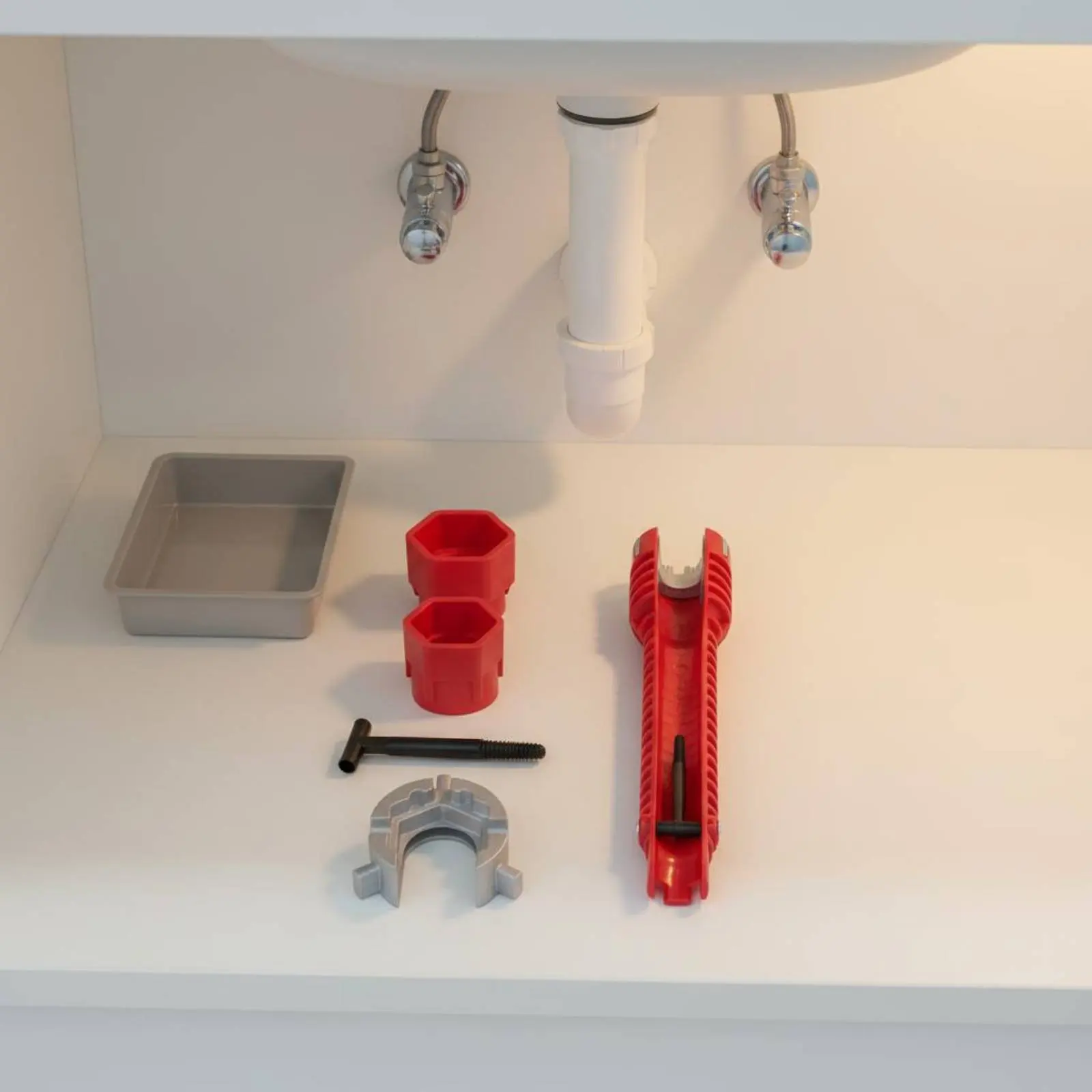 

8 in 1 Sink Wrench Tight Space Design Multifunctional Sink Wrench Faucet Installation Tool Non-Slip Grip Sturdy Duty