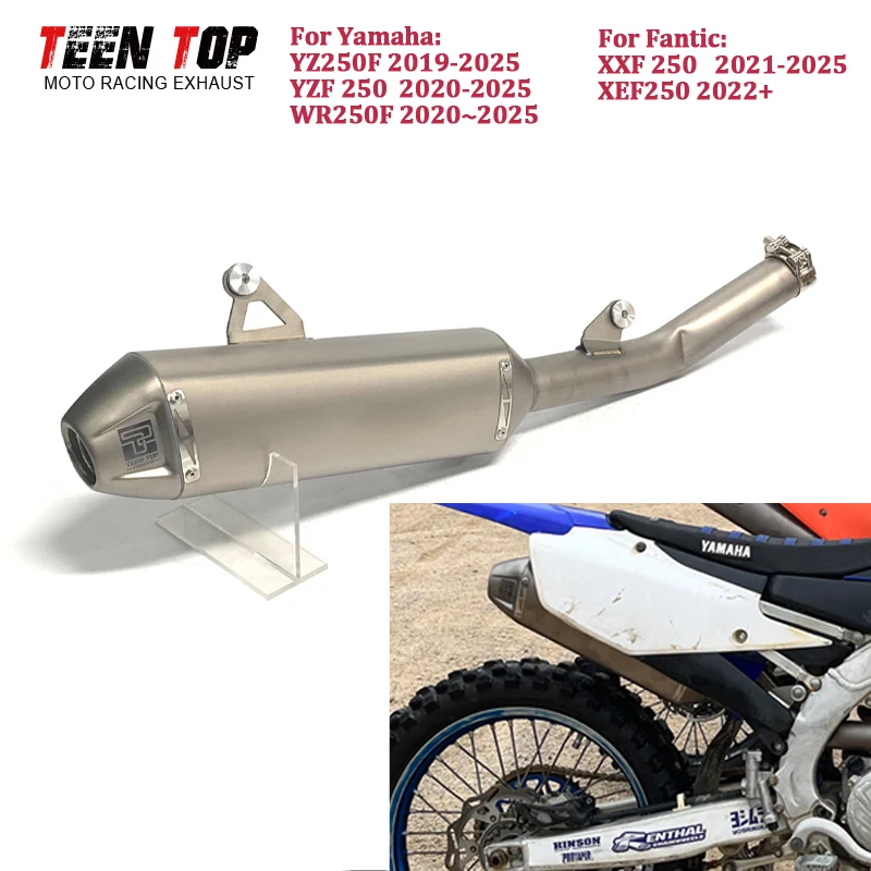 High Performance Slip-on Exhaust For Yamaha YZ250F YZF250 YZ250FX WR250F Exhaust Muffler Offroad Bike Exhaust Tailpipe Ti-Alloy