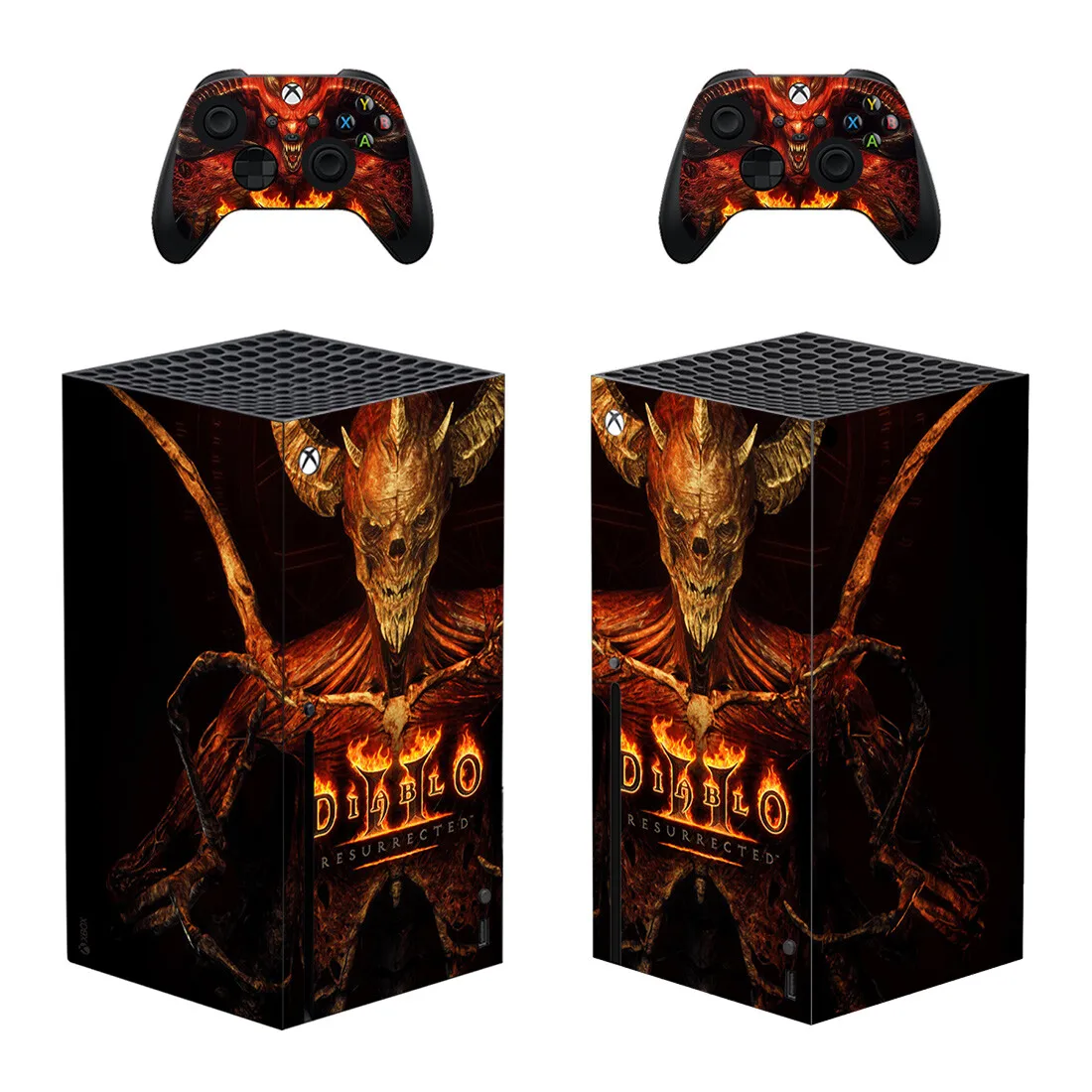 Diablo Style Xbox Series X skórka naklejka na konsolę i 2 kontrolery naklejka winyl ochronny skórki styl 1
