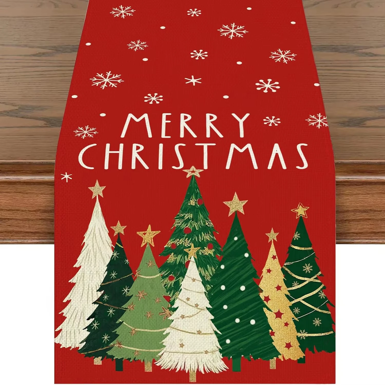 Weihnachtsbaum Tischläufer (Tischfahne) |   Feiertags-Party-Dekoration für Esstisch, Schränke und Arbeitsplatten
