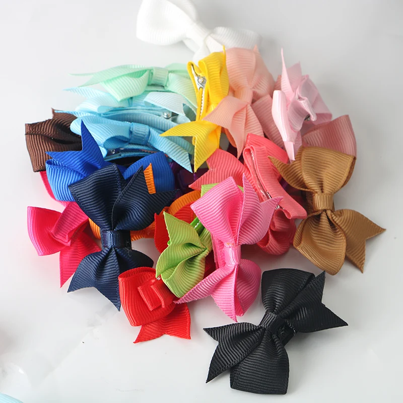 40pcs Baby Girls Ribbon Bow Clips Hairpins Alligator Metal Hair Bows Clip Headwear Hairbows Hair Accessories