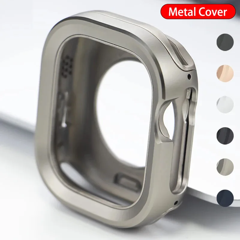 

Metal Cover for Apple Watch Ultra Case 49mm 45mm 41mm 44mm 40mm Bumper Frame Shell Protector for IWatch Series 9 8 Ultra 7 6 5