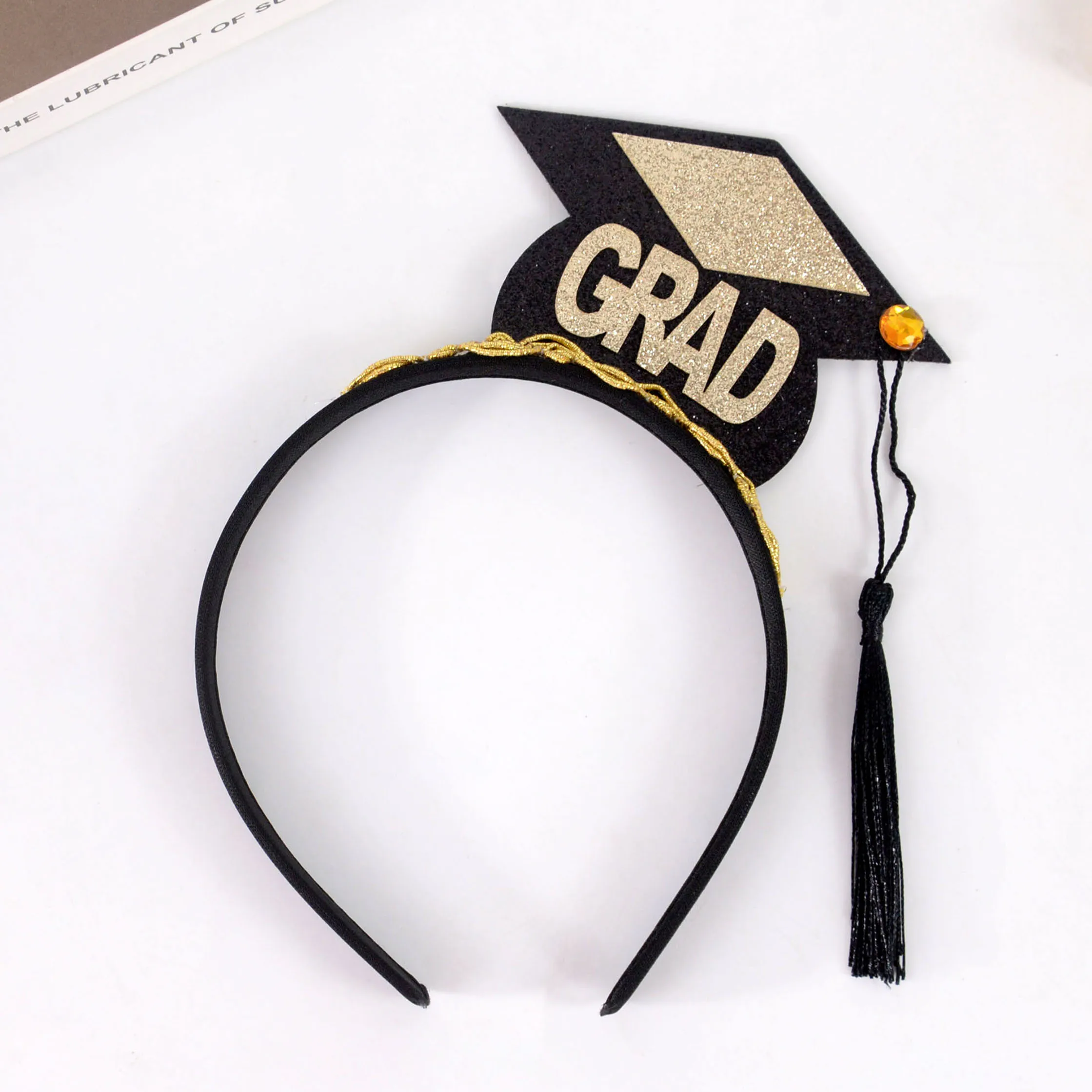 

1pc Graduation Cap Headband Hair Hoop With Mini Grad Hat 2024 Graduation Party Decoration Supplies Photo Props Mini Bachelor Hat