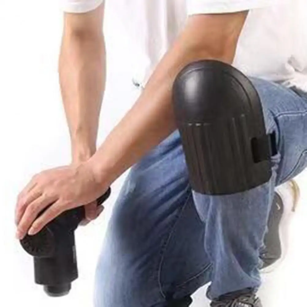 

Ergonomic Design 1 Pair Professional Solid Color Tile Mud Workers Knee Pads Lightweight Knee Protectors Non-Slip for Garden
