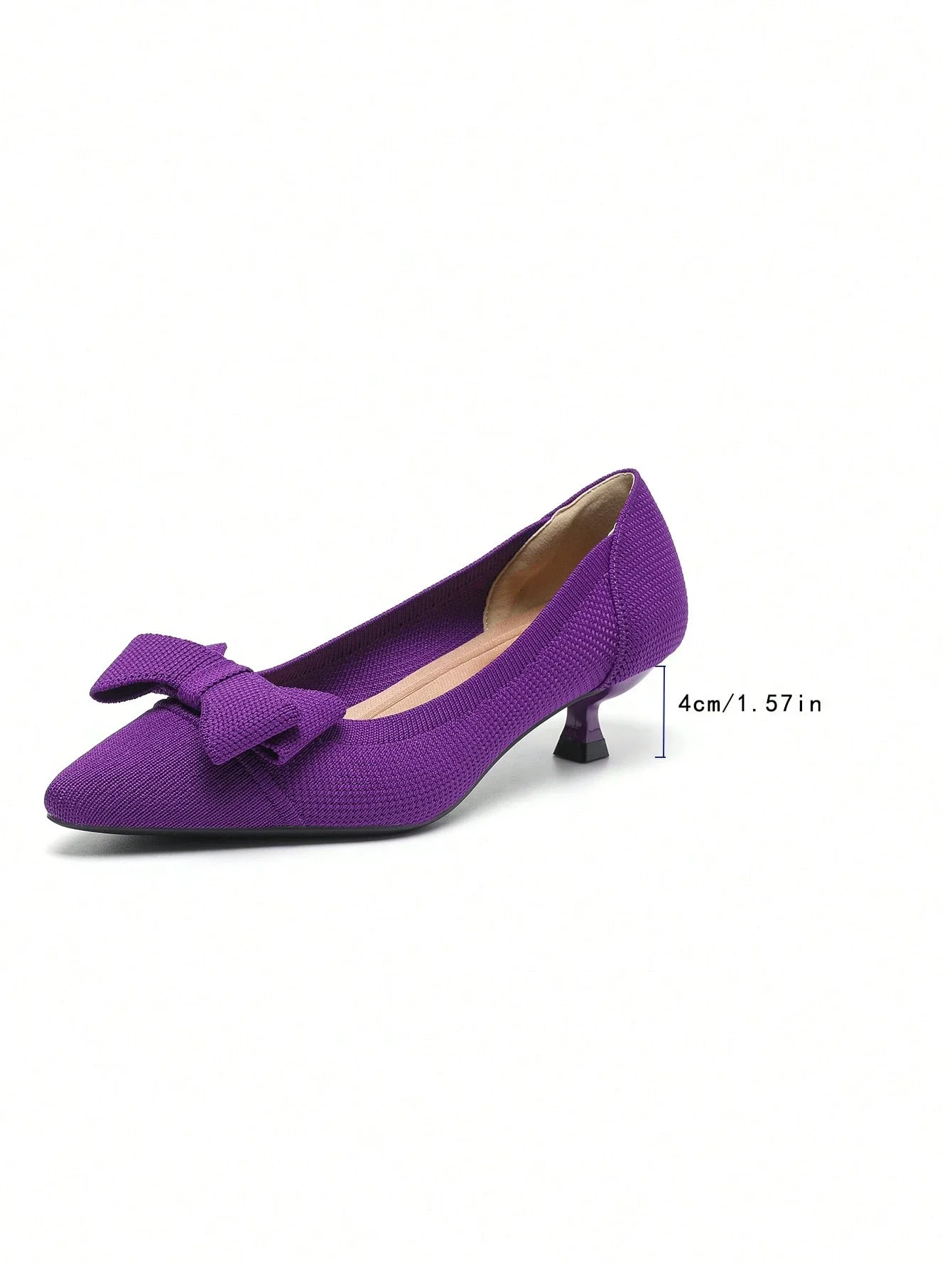 

Женские туфли-балетки с заостренным носком, вязаные, однотонные, на плоской подошве, с бантом, каблук 4 см, повседневные, элегантные