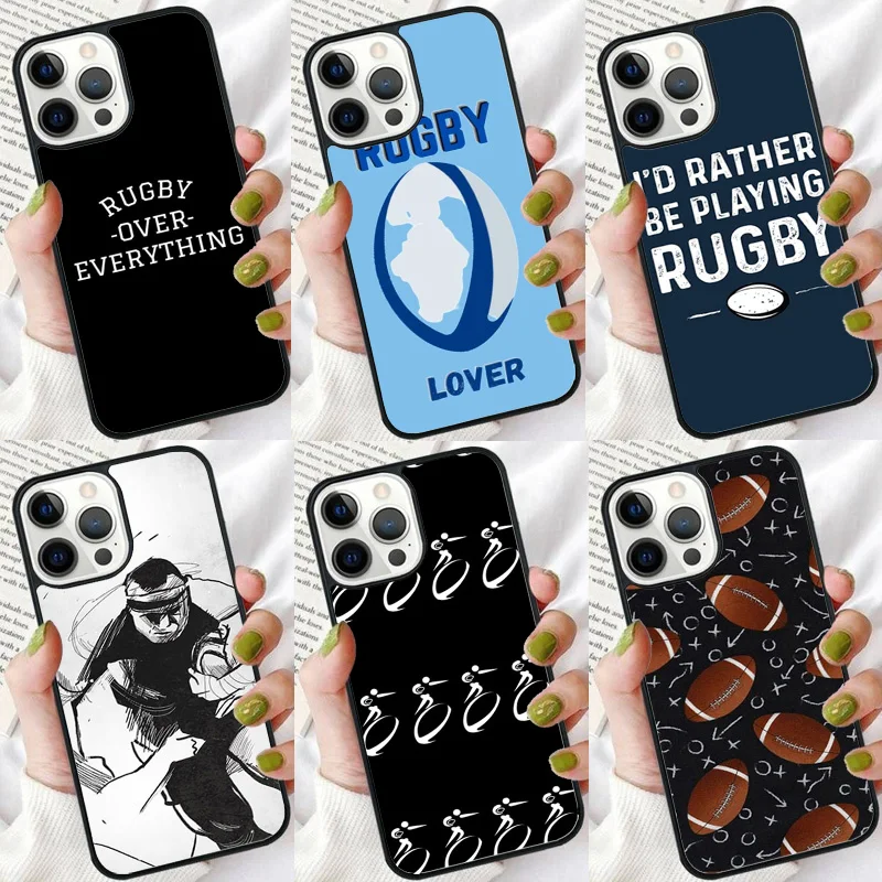 Rugby Football Sport Phone Case For iPhone 17 Air 16 16e 15 14 plus 11 12 13 Pro max Soft Bumper Shell Cover coque