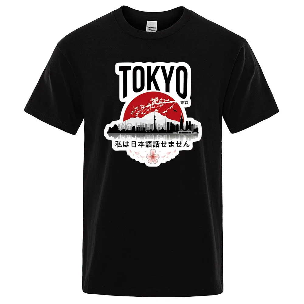 

Tokyo Print T-shirts I Don't Speak Japanese Design Man's T-shirt Men Clothes 2024 Summer T Shirt Men's Brand Black Tops Tees