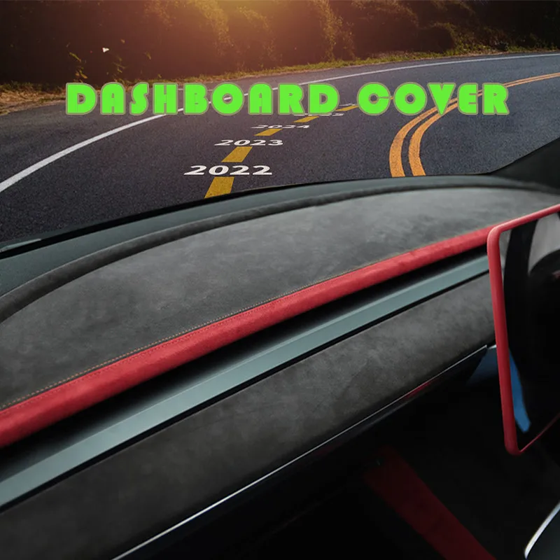 Custom in Alcan tara Car Dashboard Doors Panel Top Cover for Tesla Model 3 Y 2016-2021 Armrest Box Handle Steering Wheel Cover