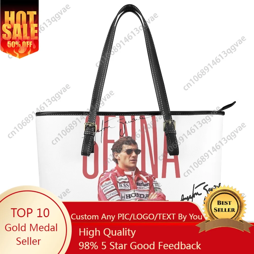 

Ayrton Senna Custom Handbag Womens Mens Personalized Tote Bag Shoulder Bag Business Leather Purse Travel Bag