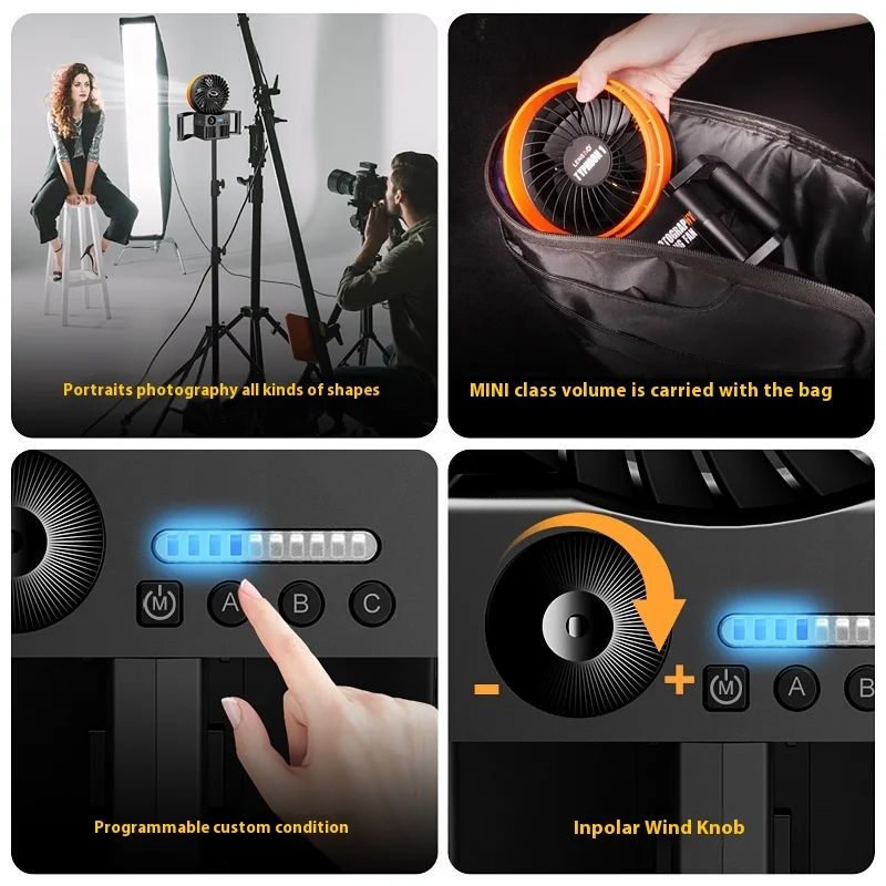 Original LENSGO TYPHOON 1 Portable Styling Fan Photography Styling Camera Fan Custom Strong And Sharp Wind Fan For Volg Live