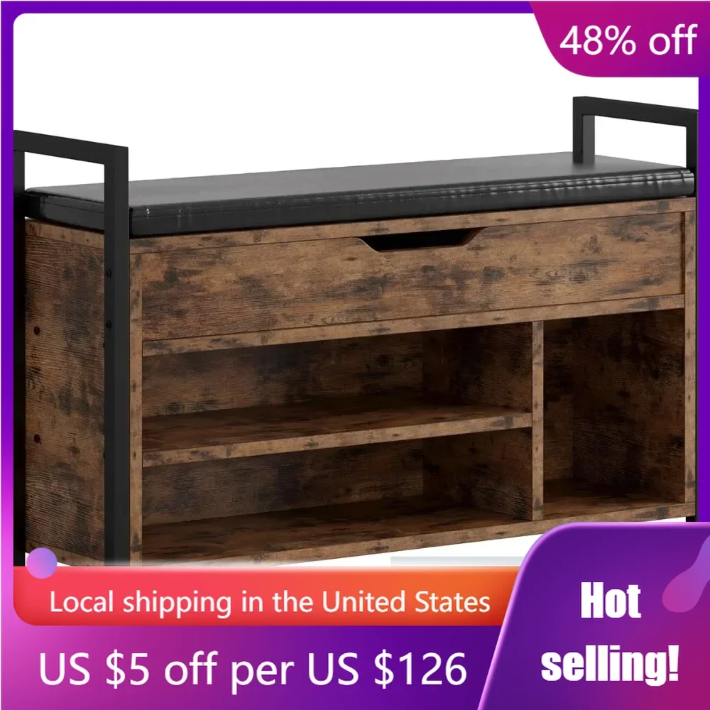 

2-Tier Shoe Rack Organizer for Entryway Bench With Lift Top Storage Box Shoe rack Bedroom Hallway Living Room Freight free