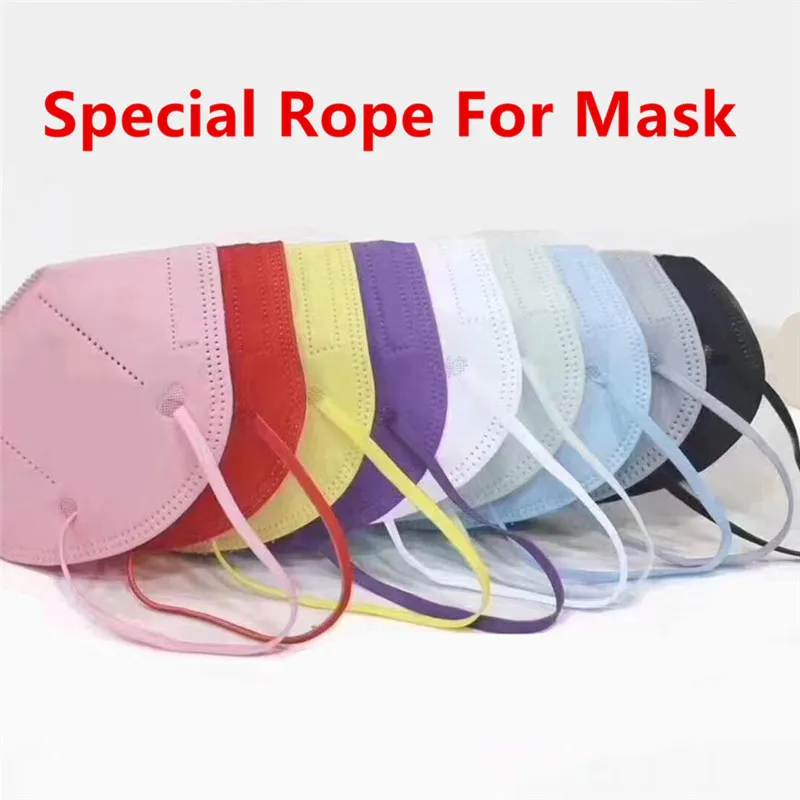 10/50yad 5mm Colorful Nylon Elastic Band Hollow Flat Ear Straps Elastic Rope DIY Mask Hanging Ear Rubber Cord Sewing Accessories