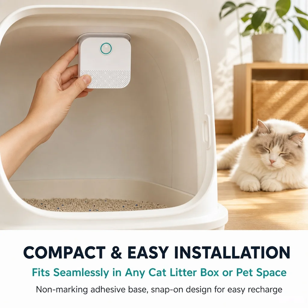 4000mAh Intelligenter Katzen-Geruchsreiniger für Katzentoiletten, Geruchsneutralisierer, Luftreiniger für Haustier-Toiletten, Deodorant für Hunde- und Katzenstreu – Detail 5
