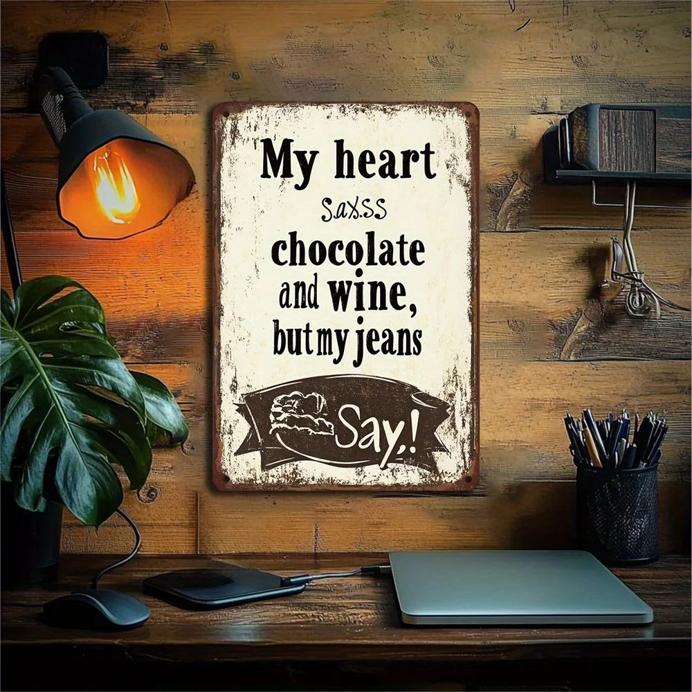 Retro Chocolate And Cowboy Theme Metal Sign. Retro Iron Wall Art Suitable For Home Garage Or Cafe Decoration 8X12 Inches