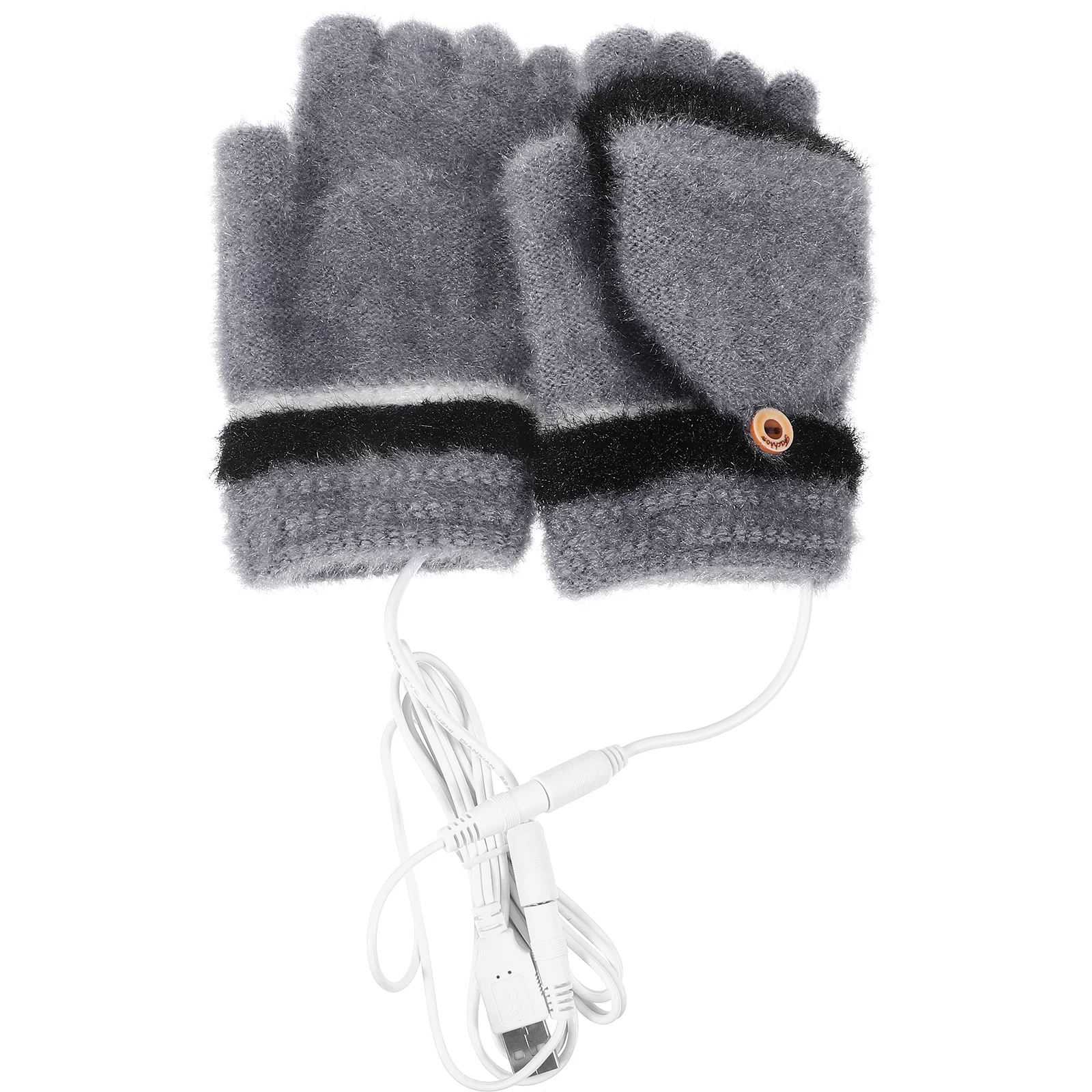 

2pcs USB Heated Gloves Windproof Thermal for Outdoor Winter Riding Hiking Electric Warm Rechargeable Cover Hand Warmer