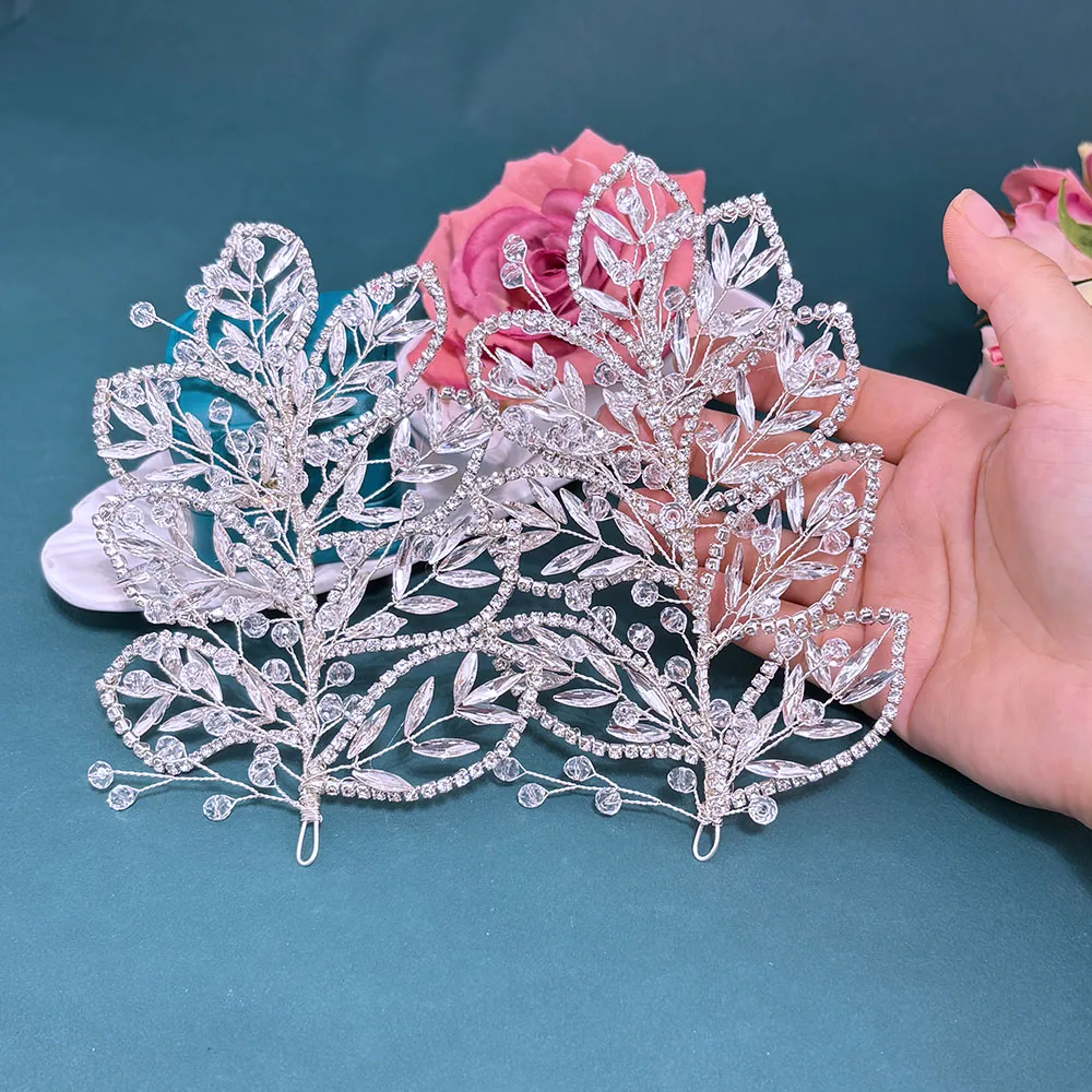 

DZ152 Bridal Tiara Princess Headpieces Crystal Ballroom Headband Rhinestone Wedding Hair Jewelry Silver Bridal Accessories