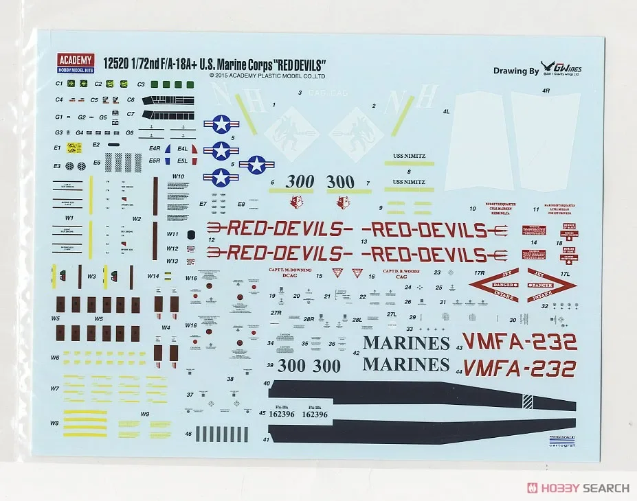 Academy 12520 1/72 USMC F/A-18A+ `VMFA-232 Red Devils` (Plastic model)