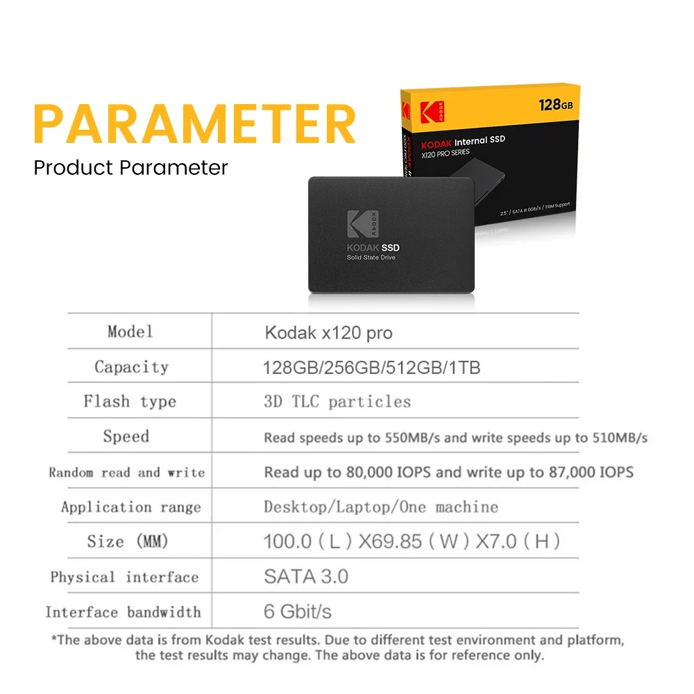 Kodak X120pro Sata3 Ssd 2.5Inch Solid State Drive 128Gb 256Gb 512Gb 1Tb Hoge Snelheid 550 Mb/s Hdd Interne Ssd Voor Laptops Desktops