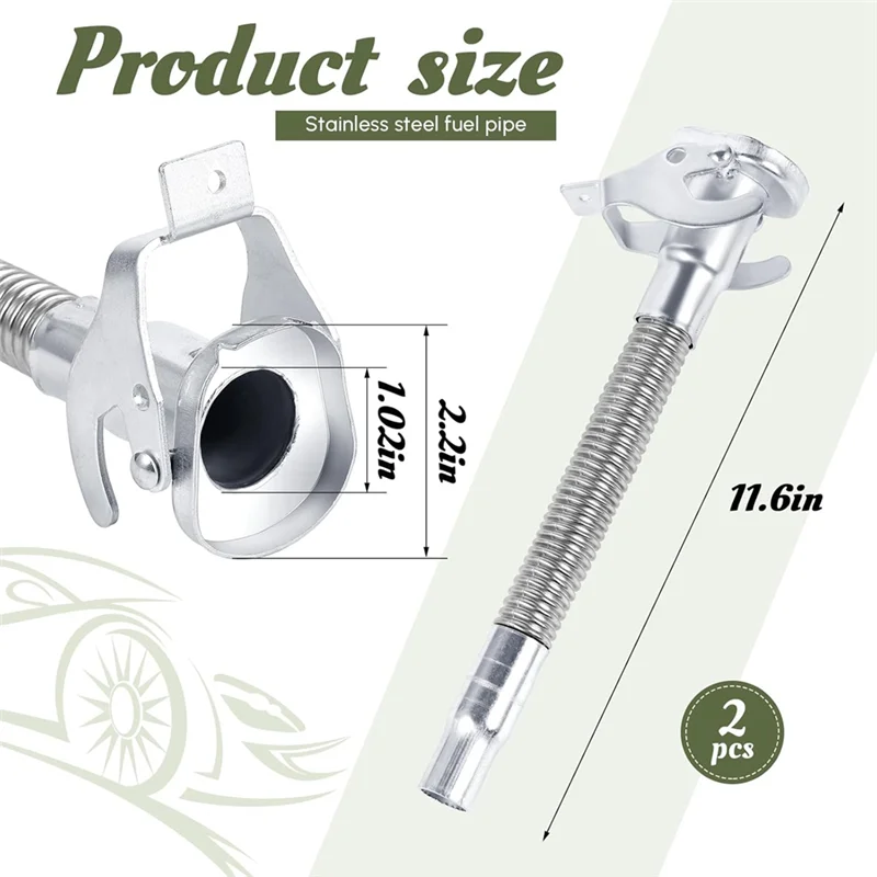 2 Pcs 유연한 스테인레스 스틸 제리 캔 긴 코 가스 캔 Wavian Jerry Can 용 교체 가능