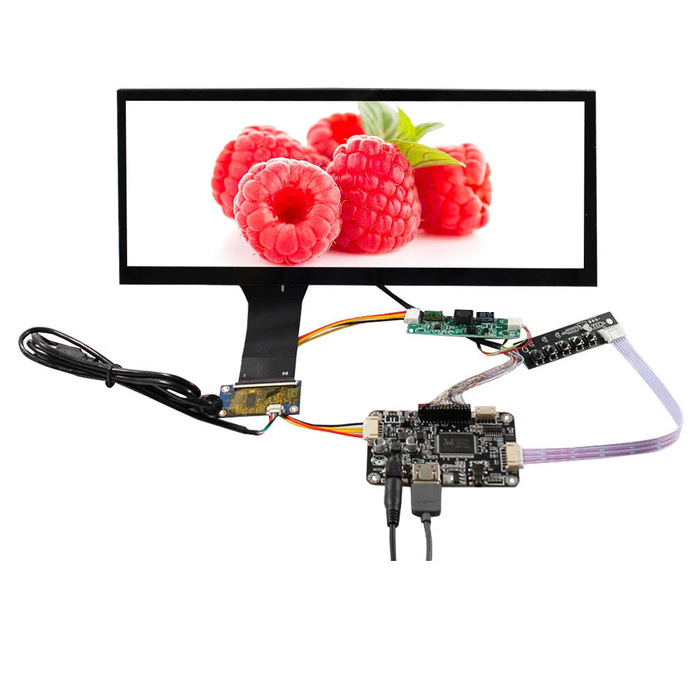 12.3" 1920x720 FHD 850nit IPS LCD Touch Screen & HD MI Audio Control Board 50Pins