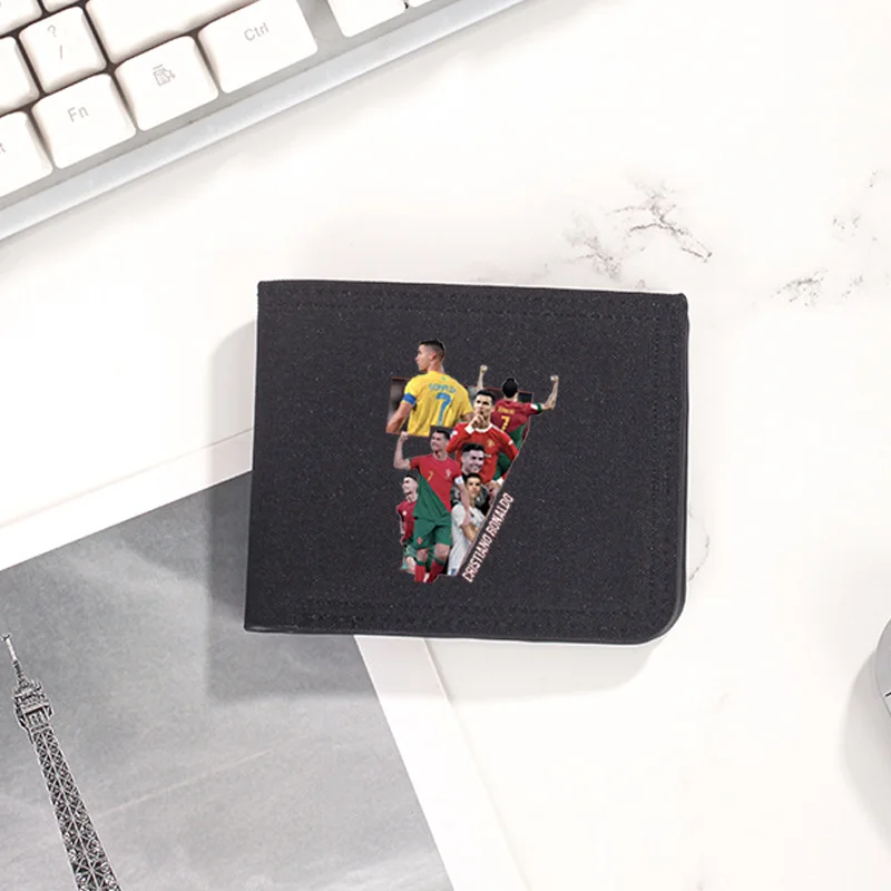 

Football Star Ronaldos Nylon Short Purse Cartoon Bank Card Wallet Harajuku Men Cards Holder Convenient Coin Purses Birthday Gift
